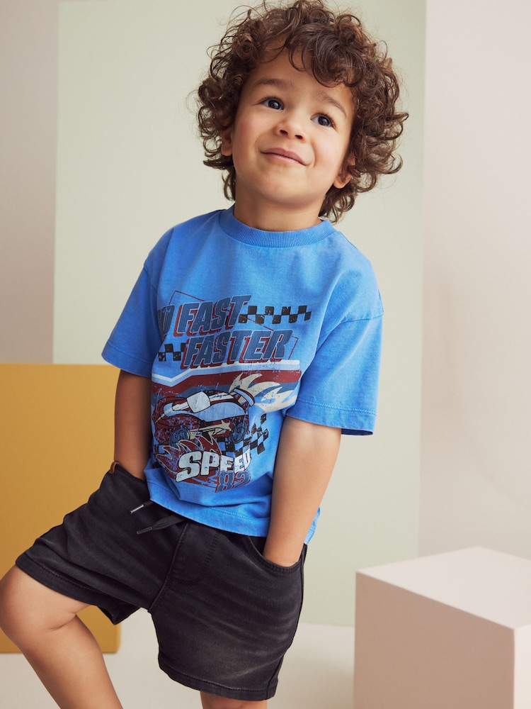 Blue Car 100% Cotton Short Sleeve Character T-Shirt (3mths-7yrs) - Image 1 of 6