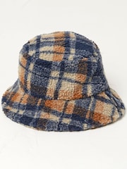 FatFace Natural Eliza Check Bucket Hat - Image 1 of 3