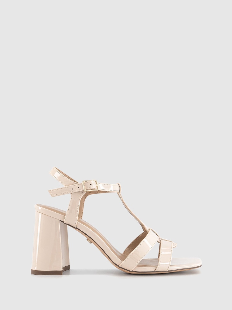 Office Natural Halo T Bar Heeled Sandals - Image 1 of 4