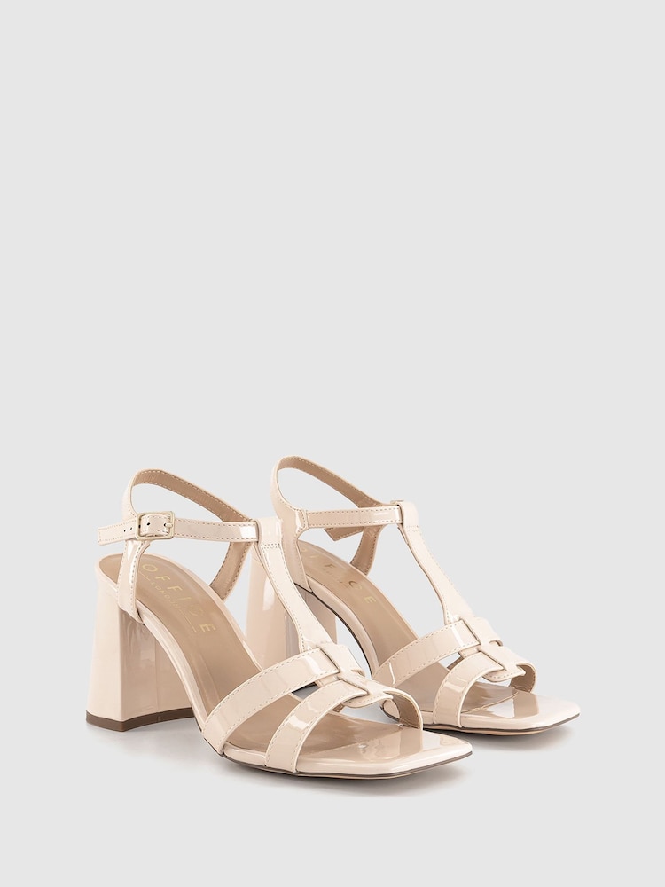 Office Natural Halo T Bar Heeled Sandals - Image 2 of 4