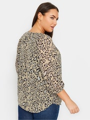 Yours Curve Black Tie Neck Blouse - Image 2 of 4