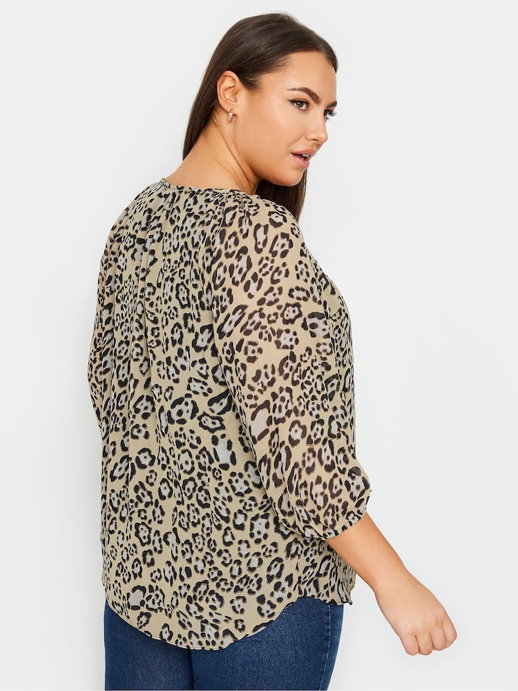 Yours Curve Black Tie Neck Blouse - Image 2 of 4
