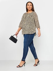 Yours Curve Black Tie Neck Blouse - Image 3 of 4