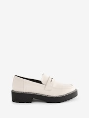 Office White Forli Contrast Stitch Chunky Loafers - Image 1 of 1