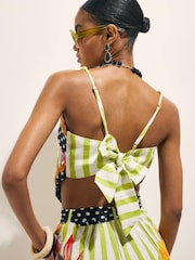 River Island Green Del Maar Stripe Floral Cami Top - Image 4 of 4