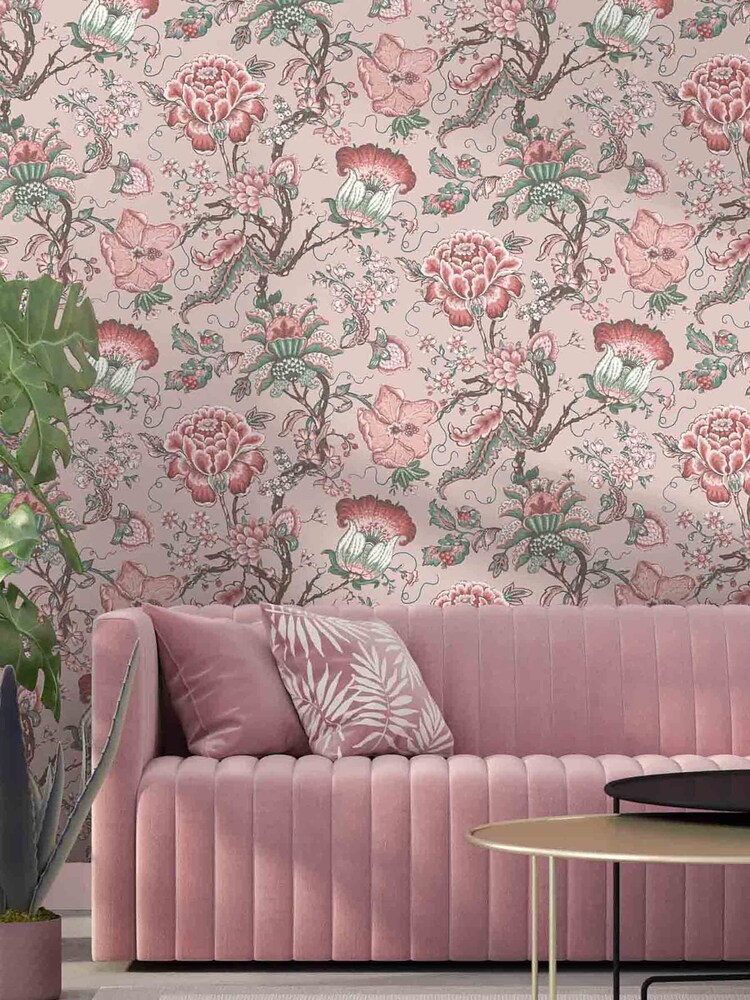 Woodchip & Magnolia Pink Arcadia Wallpaper - Image 1 of 4