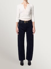 Citizens of Humanity Navy Corduroy Miro Relaxed Cord Barrel Leg  Trousers - Image 1 of 1