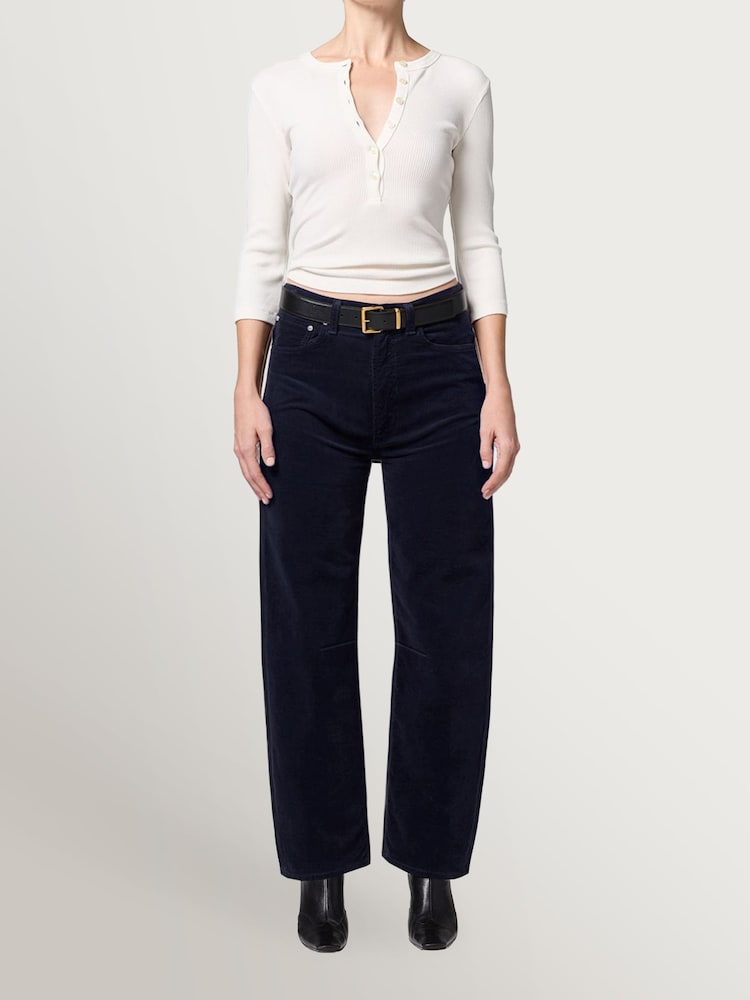 Citizens of Humanity Navy Corduroy Miro Relaxed Cord Barrel Leg  Trousers - Image 1 of 1