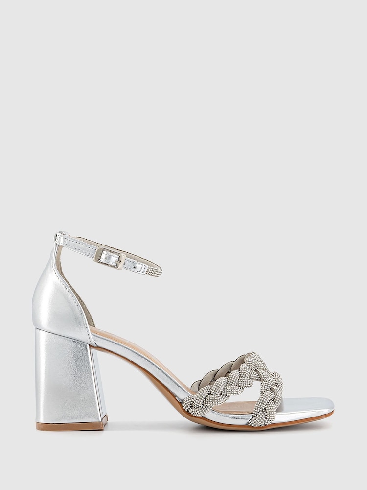 Office Natural Mila Embellished Block Heel Sandals - Image 1 of 4