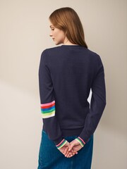 Navy Sequin Star Jumper - Image 2 of 5