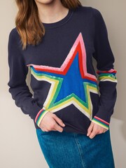 Navy Sequin Star Jumper - Image 3 of 5