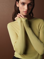 Citrine Yellow Premium Long Sleeve Crew Neck Top - Image 4 of 8