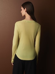 Citrine Yellow Premium Long Sleeve Crew Neck Top - Image 5 of 8