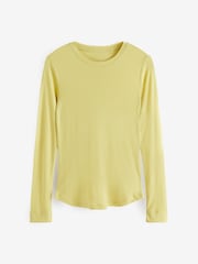 Citrine Yellow Premium Long Sleeve Crew Neck Top - Image 6 of 8