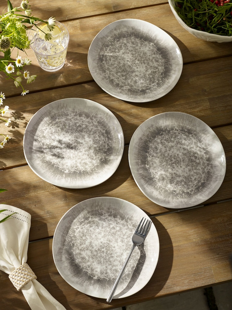 Natural Country Glazed Dinnerware Set of 4 Side Plates - Image 1 of 6