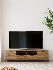 Dark Bronx Up to 80 inch Oak Effect Slim TV Unit - Image 1 of 9