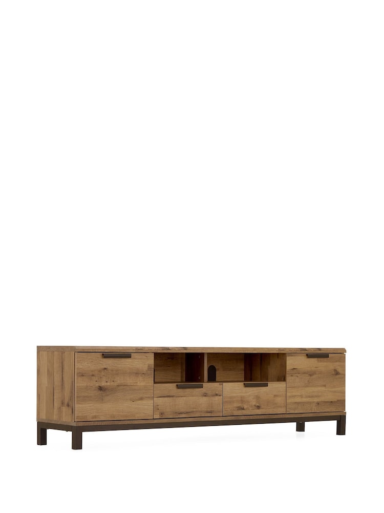 Dark Bronx Up to 80 inch Oak Effect Slim TV Unit - Image 9 of 9
