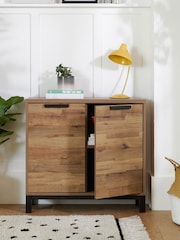 Dark Bronx Oak Effect Slim Small Sideboard - Image 1 of 8