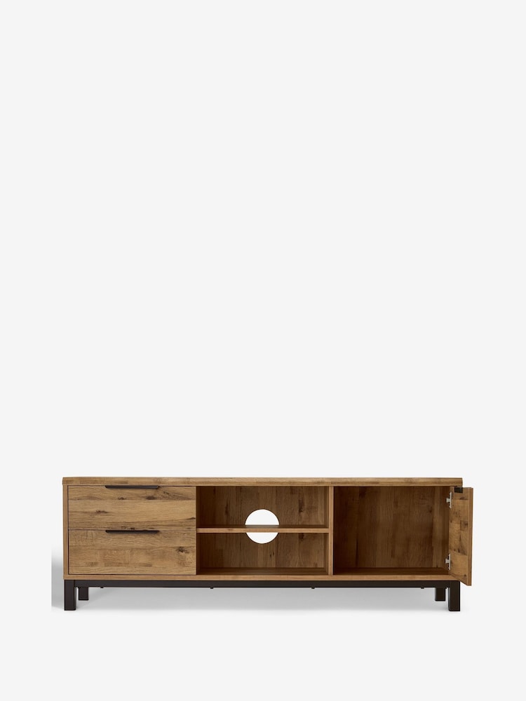 Dark Bronx Up to 65 inch Oak Effect Slim TV Unit - Image 11 of 11