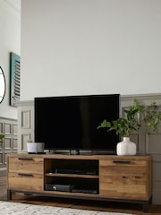 Dark Bronx Up to 65 inch Oak Effect Slim TV Unit - Image 2 of 11
