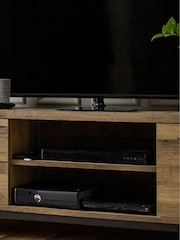 Dark Bronx Up to 65 inch Oak Effect Slim TV Unit - Image 3 of 11