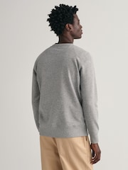 GANT Grey Green Regular-Fit Shield Crew Neck Sweatshirt - Image 2 of 6