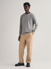 GANT Grey Green Regular-Fit Shield Crew Neck Sweatshirt - Image 3 of 6