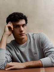 GANT Grey Green Regular-Fit Shield Crew Neck Sweatshirt - Image 5 of 6