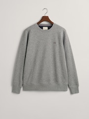 GANT Grey Green Regular-Fit Shield Crew Neck Sweatshirt - Image 6 of 6
