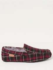 FatFace Red Noah Check Moccasins - Image 1 of 4