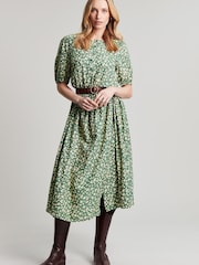 Joules Green Adele Button Down Tiered Dress - Image 1 of 7