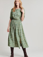 Joules Green Adele Button Down Tiered Dress - Image 3 of 7