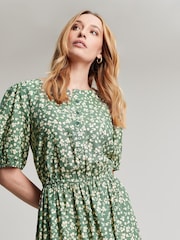 Joules Green Adele Button Down Tiered Dress - Image 4 of 7