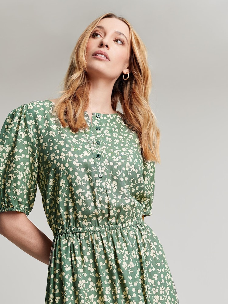 Joules Green Adele Button Down Tiered Dress - Image 4 of 7