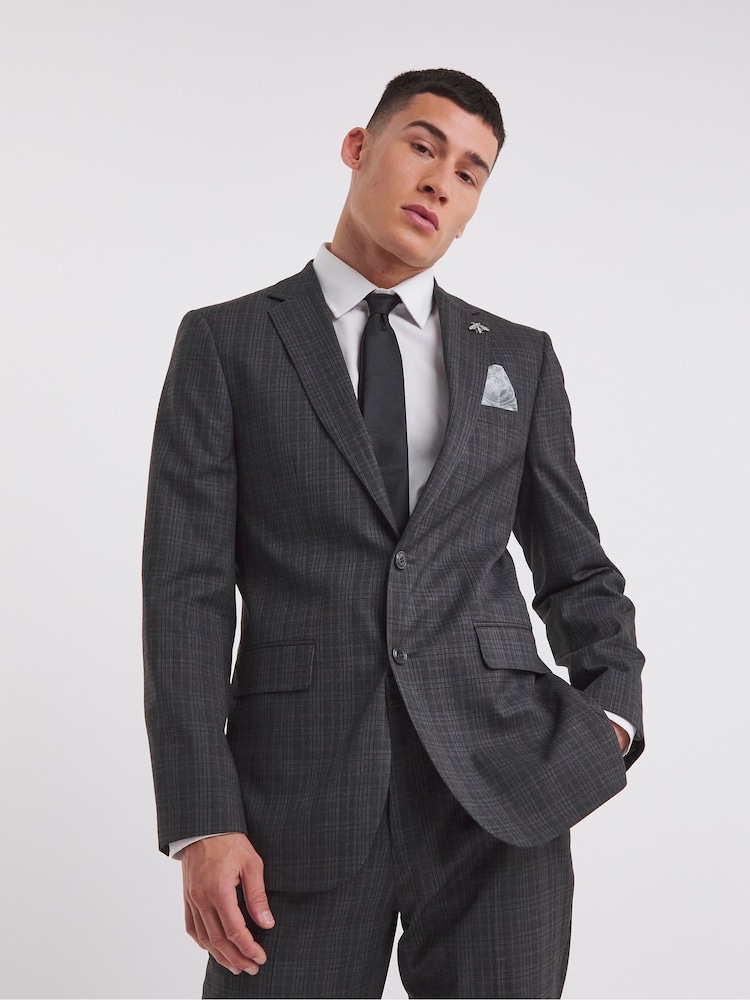 Jacamo Grey Michael Charcoal Check Suit Jacket Reg - Image 1 of 5
