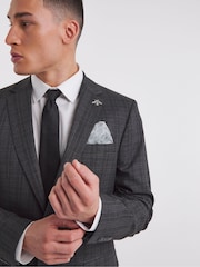 Jacamo Grey Michael Charcoal Check Suit Jacket Reg - Image 4 of 5