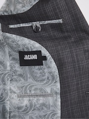 Jacamo Grey Michael Charcoal Check Suit Jacket Reg - Image 5 of 5