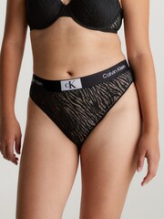 Calvin Klein Black 1996 Animal Print Lace Bikini Briefs - Image 4 of 6