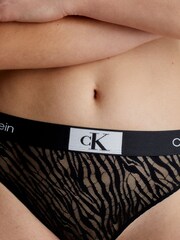 Calvin Klein Black 1996 Animal Print Lace Bikini Briefs - Image 5 of 6