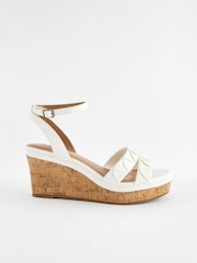 White Standard/Wide Fit Forever Comfort® Double Strap Wedges - Image 2 of 7