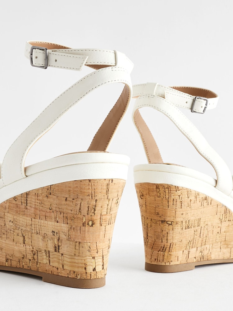 White Standard/Wide Fit Forever Comfort® Double Strap Wedges - Image 6 of 7