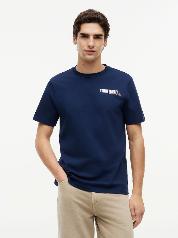 Tommy Hilfiger Blue Back Graphic Jersey T-Shirt - Image 1 of 5