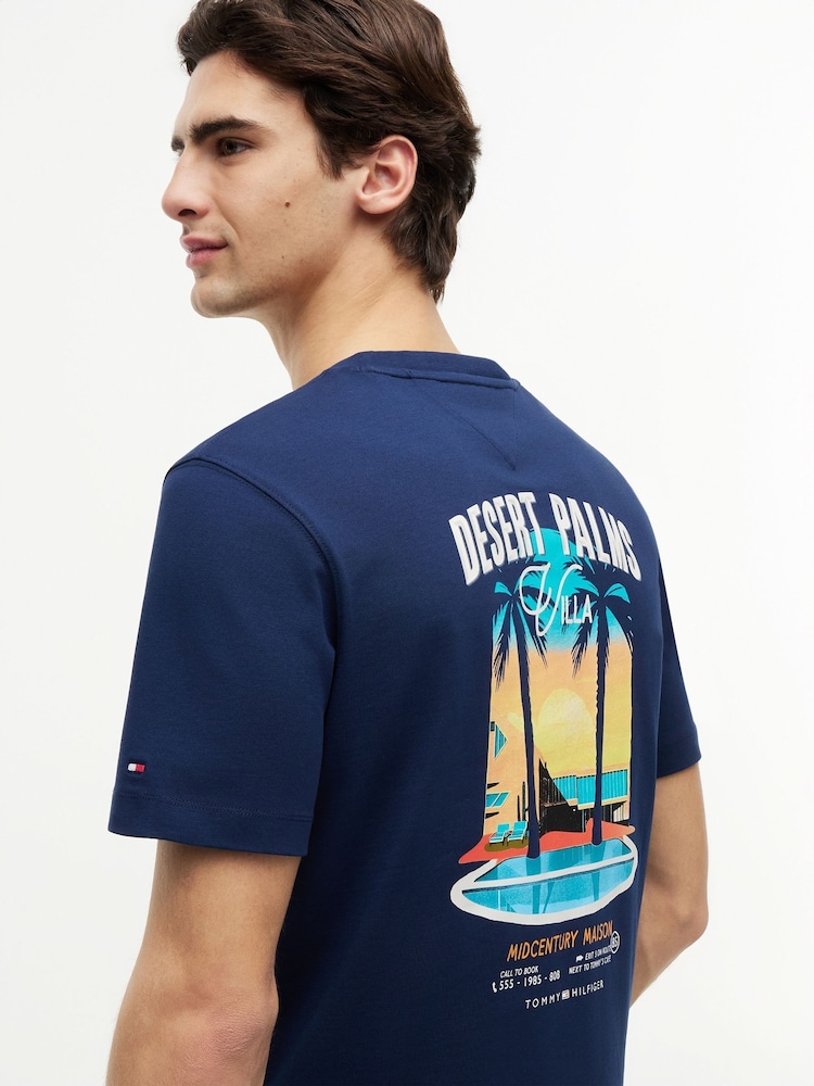 Tommy Hilfiger Blue Back Graphic Jersey T-Shirt - Image 2 of 5