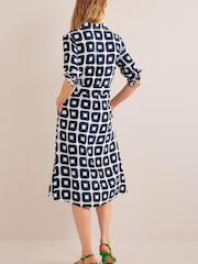 Boden Blue Printed Midi Shirt Dress - Image 2 of 4