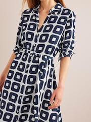 Boden Blue Printed Midi Shirt Dress - Image 4 of 4