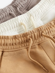 Tan Brown/Ecru Cream 3 Pack Basic Jersey Shorts (3-16yrs) - Image 3 of 3
