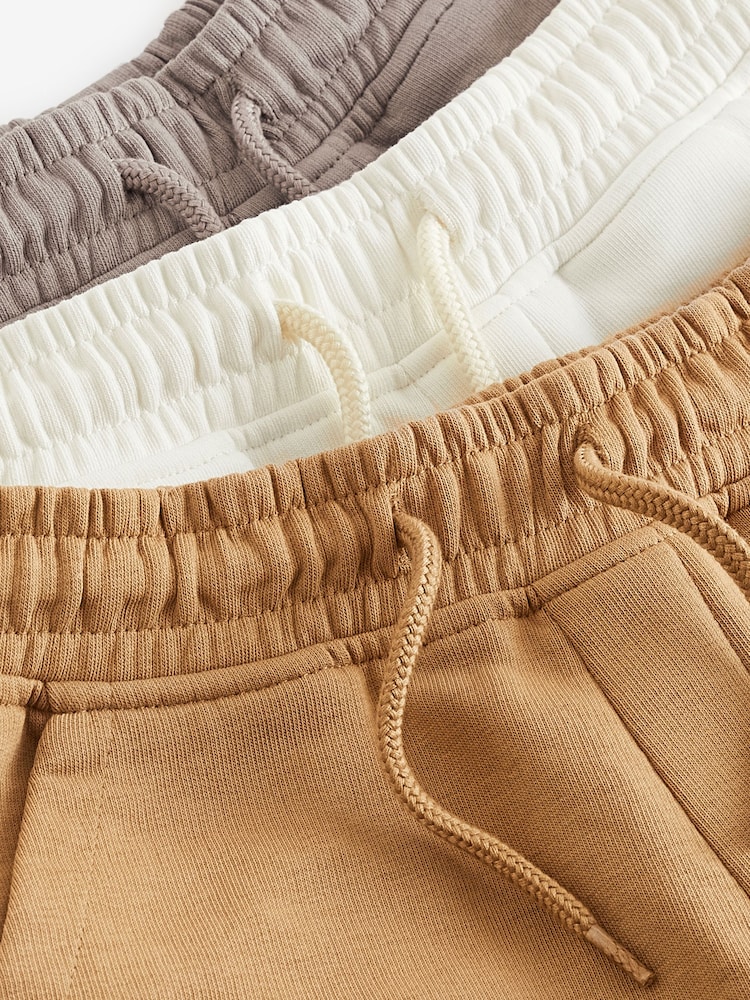 Tan Brown/Ecru Cream 3 Pack Basic Jersey Shorts (3-16yrs) - Image 3 of 3