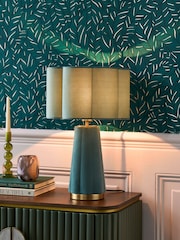 Clarke & Clarke Green Congo Velvet Table Lamp - Image 1 of 4