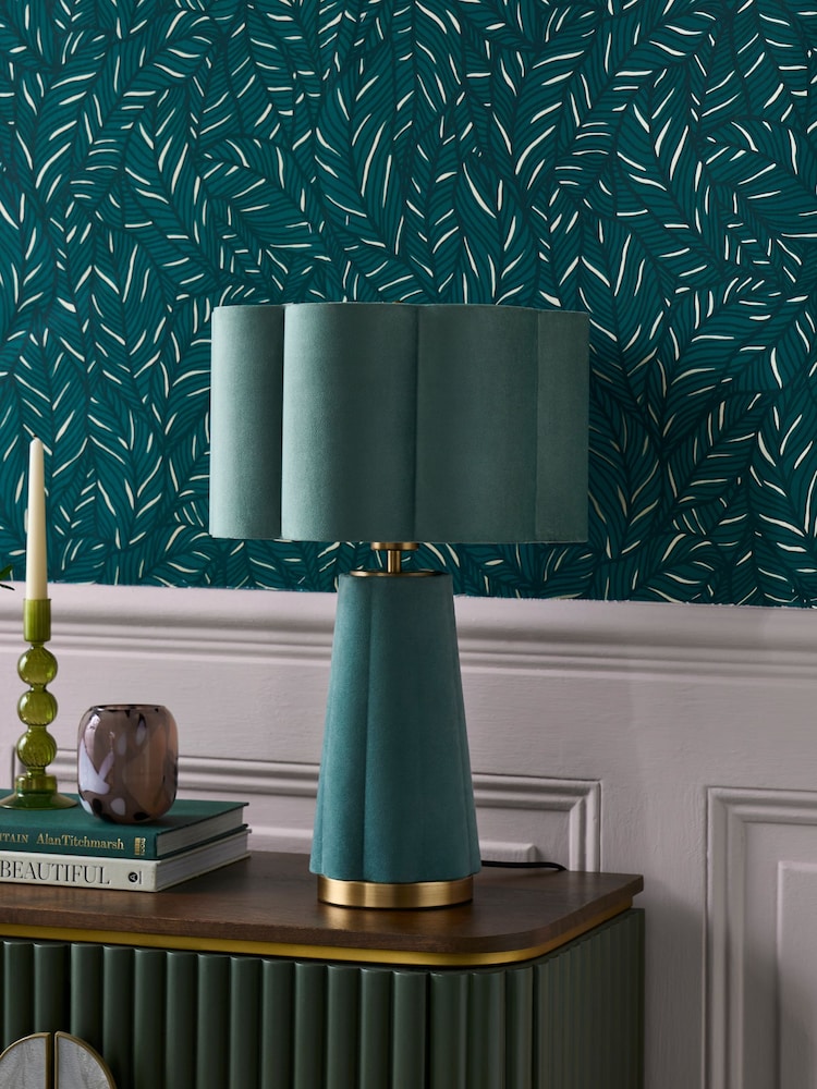 Clarke & Clarke Green Congo Velvet Table Lamp - Image 2 of 4