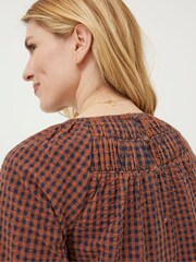 FatFace Brown Tamer Gingham Blouse - Image 3 of 4